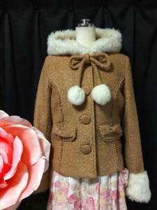  ankle -juAnk Rouge short coat *.... fur Ribon 