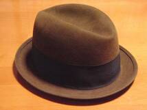 vintage royal stetson brown 茶色 チョコレート ブラウン ハット フェドラ 中折れ 帽子 小さい サイズ 7 1/8 56cm くらい_画像3