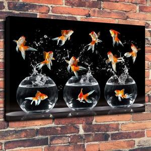 Art hand Auction Goldfish Goldfish Luxury Canvas Art Poster Picture Panel A1 Overseas Animal Abstract Art Art Painting Large Goods Stylish Photo Miscellaneous Goods, printed matter, poster, others