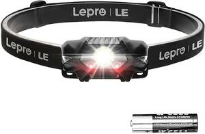 . Lepro ライト ヘッド 防災用 軽量 小型 停電用 災害 作業 高輝度 ヘッドランプ LED ヘッドライト 114