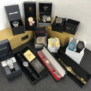 ▼三郷店 【USED品】時計 箱入り含む 大量 11点 まとめ! 腕時計 メンズ レディース GUESS pierre cardin DE'TOMASO ELGIN DISEL 未稼働