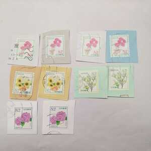 使用済み切手　おもてなしの花シリーズ第８集平成２９年４月４日発行　４種類１０枚