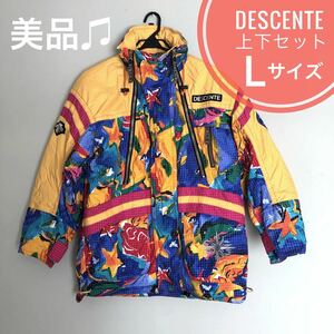 美品　デサント DESCENTE スキー　スキーウェア スノーボード　上下セット　美品　登山　キャンプ　アウトドア　