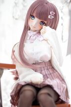 ゆいここあ*★DDH09セミホワイト肌 ヘッドカスタム+レジンアイ★ドルフィードリームカスタムヘッド★_画像3