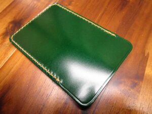  limitation card-case cordovan green hand ..re- Dell o side aging light cache less Mini compact natural green 