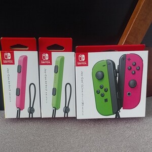 Joy-Con ジョイコン ネオングリーン ネオンピンク 同色ストラップセット Nintendo Switch