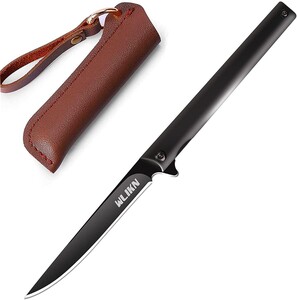 ☆新品☆キャンプ ナイフ 折りたたみ ナイフ Wlikn【黄銅転がり軸受】ステンレス アウトドア ナイフ フォールディングナイフ黒