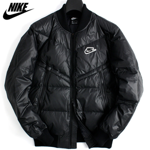 新品 NIKE ナイキ ダウンジャケット M 秋冬 フィルダウン ダウン ジャケット ウィンドランナー ボンバージャケット 黒 メンズ ◆NI34