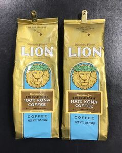 新品　ハワイ限定　LION COFFEE ライオンコーヒー 100%コナコーヒー　2袋