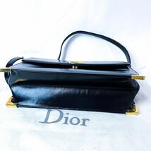 【新品同様】■ 1円 ■ 希少 美品 Christian Dior クリスチャン ディオールCDロゴ レザー ショルダーバッグ ネイビーブラック 財布付き_画像5