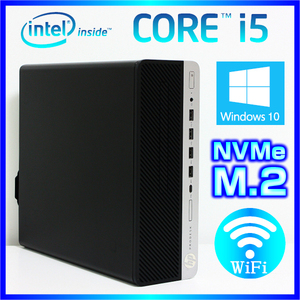 超高速 HP 第6世代 Core i5 6500 M.2 NVMe SSD新品256GB+HDD 大容量メモリ16GB Win10Pro 無線LAN office2019 600G3 デスクトップパソコン
