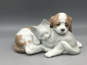 レア リヤドロ LLADRO 6599 いつも一緒 陶器人形 犬 猫 フィギュリン スペイン製 陶器 置物 リアドロ 希少