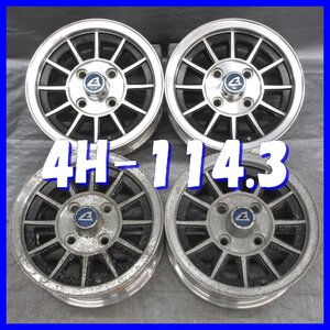 ■送料無料 A2s■ 旧車 等 ■ TOYO Z WHEEL ■ 13×5J+17 ■ 4H PCD114.3 □ ４本 □ 1ピース/スポークタイプ ブラック/ポリッシュ 系