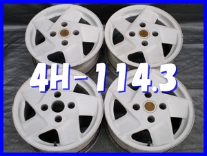 ■送料無料A2■　旧車 等/ホワイト 系　ヨコハマ　ADVAN？　14×6J+25　4H PCD114.3　ハブ径φ73　4本　※JAPAN 製/5本 スポーク タイプ