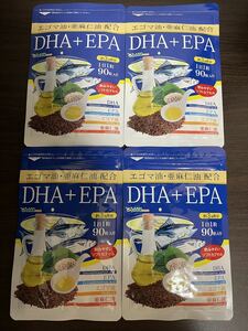 シードコムス「エゴマ油・亜麻仁油配合DHA+EPA 90粒」4袋（合計約12ヶ月分）｜seedcoms サプリ サプリメント オメガ3系α-リノレン酸