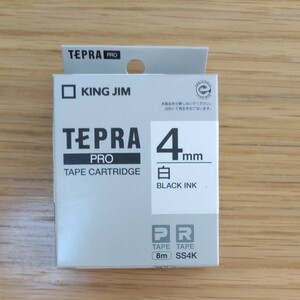 「テプラ」PROテープカートリッジ 4mm （白ラベル・黒文字） TEPRA キングジム テプラテープ