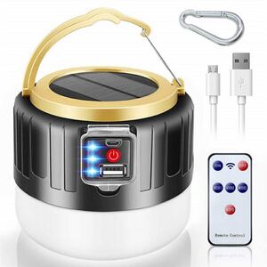 LEDランタン キャンプランタン 3色切替 ソーラーランタン usb充電可 リモコン 小型 防水仕様