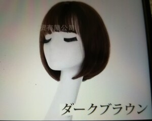 フルウィッグ ショートボブ ダークブラウン