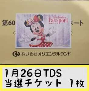 【送料無料】東京ディズニーリゾート TDS 東京ディズニーシー 当選チケット 1月26日(水) 9:00～ 9時 1/26 パスポート 
