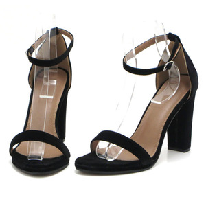  new goods large size sandals black 26cm 131180-42 suede style ankle strap futoshi heel high heel 