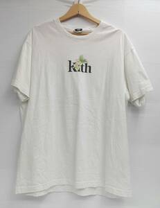【2021SS】KITH キス GREEN CORSAGE TEE 半袖Tシャツ KH030088 ロゴ プリント ボタニカル XLサイズ ストリート コーデ ホワイト グリーン
