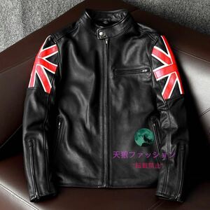 ●シングルライダース 牛革 レザージャケット カウハイド 革ジャン メンズファッション アメカジ 本革 バイクレザー S～4XL