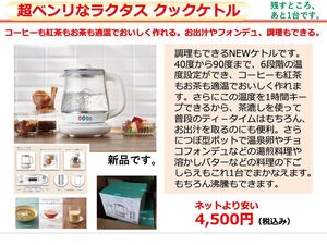 電気ケトル ラクタス クックケトル ティーポット 箱付き
