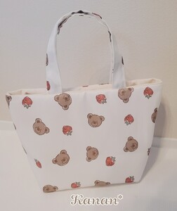 ハンドメイドイチゴクマさんのミニトートバッグ