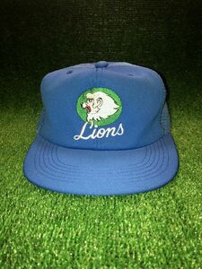 【当時物・激レア】西武ライオンズ 球団承認 キャップ 帽子 Lサイズ 80年代 メッシュタイプ 黄金期 野球帽 