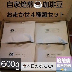 ①自家焙煎屋 コーヒー豆 おまかせ4種類セット WHITE 600g
