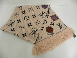 ブランド祭 ルイヴィトン ストーリーズ マフラー ピンク系 未使用保管品 Louis Vuitton LOUIS VUITTON