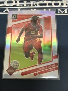 2021-22 Donruss Soccer Road to Qatar 　Jeremy Doku Belgium　Holo sliver Base Optic パラレルカード 　即決