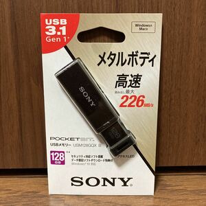 SONY USBメモリ ポケットビット 128GB USM128GQX B おまけ8GBメモリ付 送料込 新品