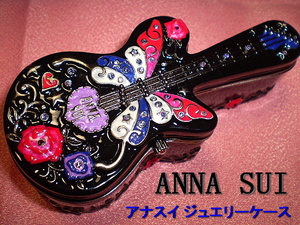  new goods Anna Sui Black Butterfly lock guitar gem box Treasure Box jewelry case limitation antique collection bag * ANNASUI * unused crimson rare 