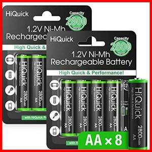 HiQuick 単三形充電池 単三電池 充電式ニッケル水素電池 単3電池 大容量2800mAh 8本入り液漏れ防止 約1200回使用可能 自然放電抑制