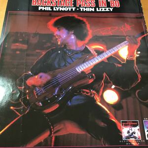 1205-3 レア切り抜き　フィル・リノット　広告　アイバニーズ　1980 THIN LIZZY シン・リジィ　Ibanez ライノット