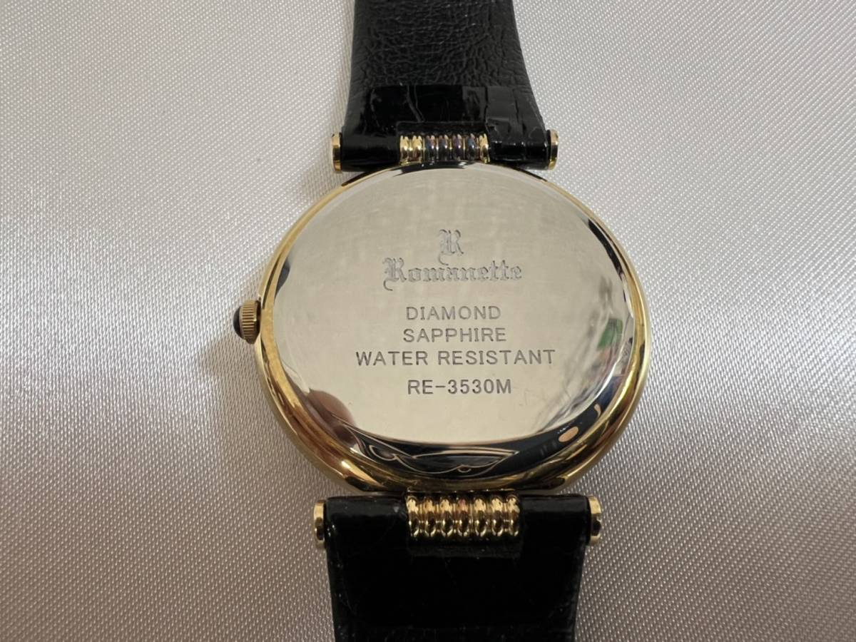 良好品 DIAMOND Romanette ロマネッティ RE-3530M 4057 箱付き アナログ クォーツ 腕時計 - その他