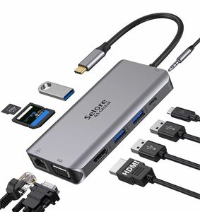 USB C ハブ HDMI 10-in-1 usb ハブ type-c usb-c ハブ 4K HDMI 100W 快速充電 