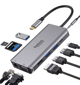 USB C ハブ HDMI 10-in-1 usb ハブ type-c usb-c ハブ 4K HDMI 100W 快速充電