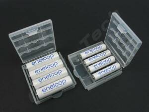 充電池 アルカリ電池ケース 単3 単4 収納4本 連結可能で便利
