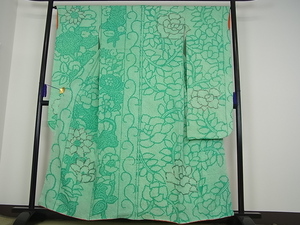 着物屋こころ■豪華振袖 総絞り 駒刺繍 花間道 金糸 正絹 逸品 sa5246