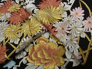 着物屋こころ■豪華黒留袖 刺繍 花籠文 金銀糸 正絹 逸品 ck1342