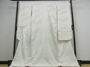 着物屋こころ■極上 白打掛 白無垢 舞鶴文 正絹 逸品 ta874