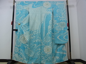 着物屋こころ■豪華振袖 駒刺繍 総絞り 流水花文 金糸 正絹 逸品 ck1386