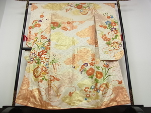 着物屋こころ■豪華振袖 駒刺繍 花車文 金彩 正絹 逸品 ma3840