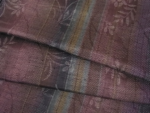 着物屋こころ■上質な紬 枝葉間道 正絹 逸品 yi819