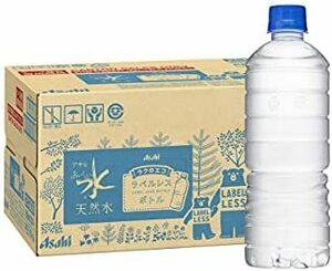 おいしい水 天然水 ラベルレスボトル アサヒ飲料 PET600ml×24本