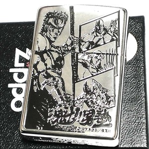 ZIPPO ライター 魁！男塾 伊達臣人 三面拳 ジッポ エッチング彫刻 シルバー ミラー仕上げ マンガ キャラクター かっこいい メンズ ギフト