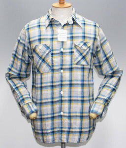 cushman クッシュマン コットンリネン チェックワークシャツ 25402 新品 size L