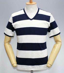 Jelado ジェラード Ｖネック ボーダーＴシャツ “CLUB TEE” ネイビー 新品 size 36 クラブTシャツ AG11218